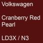 Preview: Volkswagen, Cranberry Red Pearl, LD3X / N3.